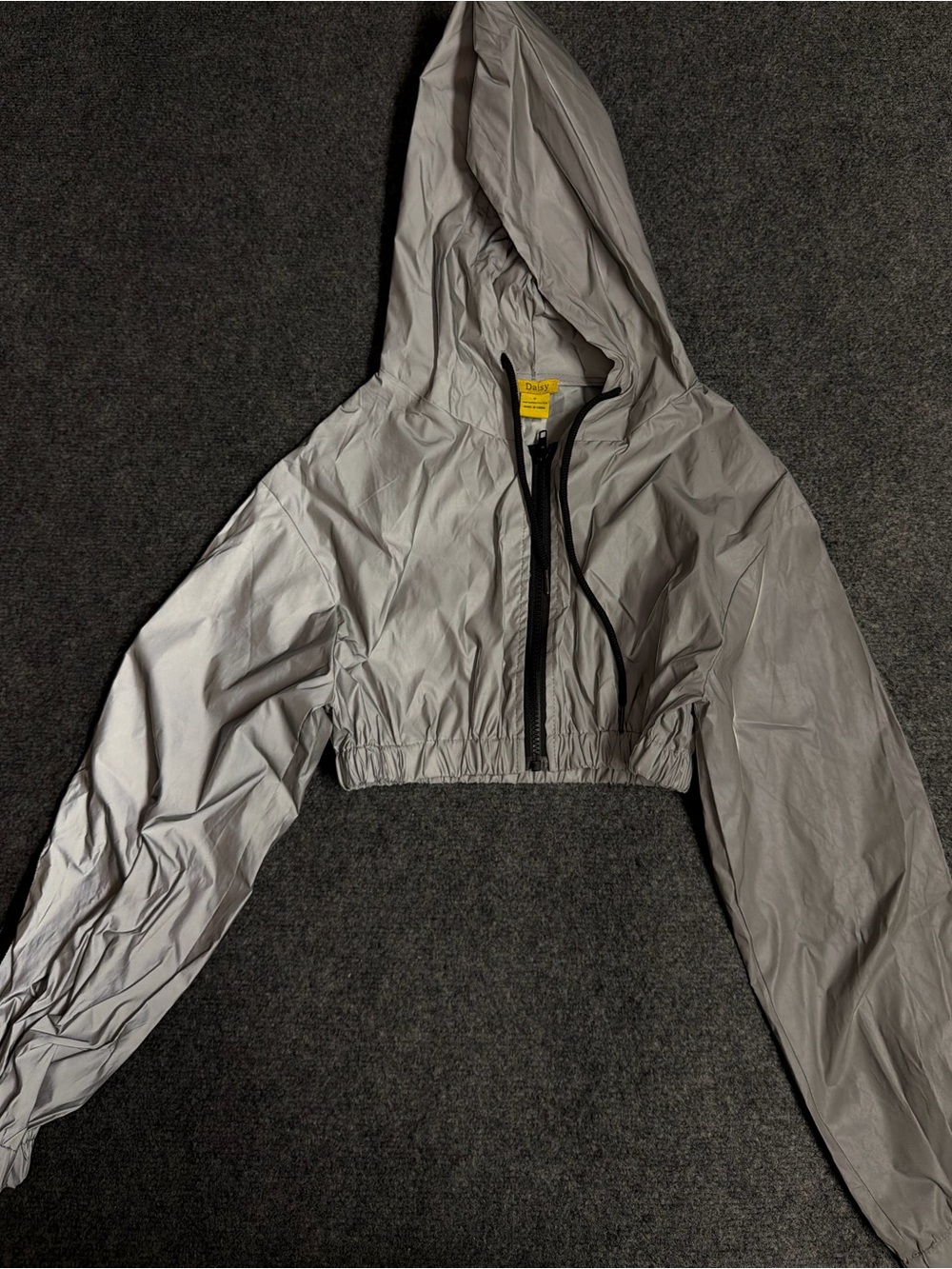 Gray Reflective Cropped Jacket